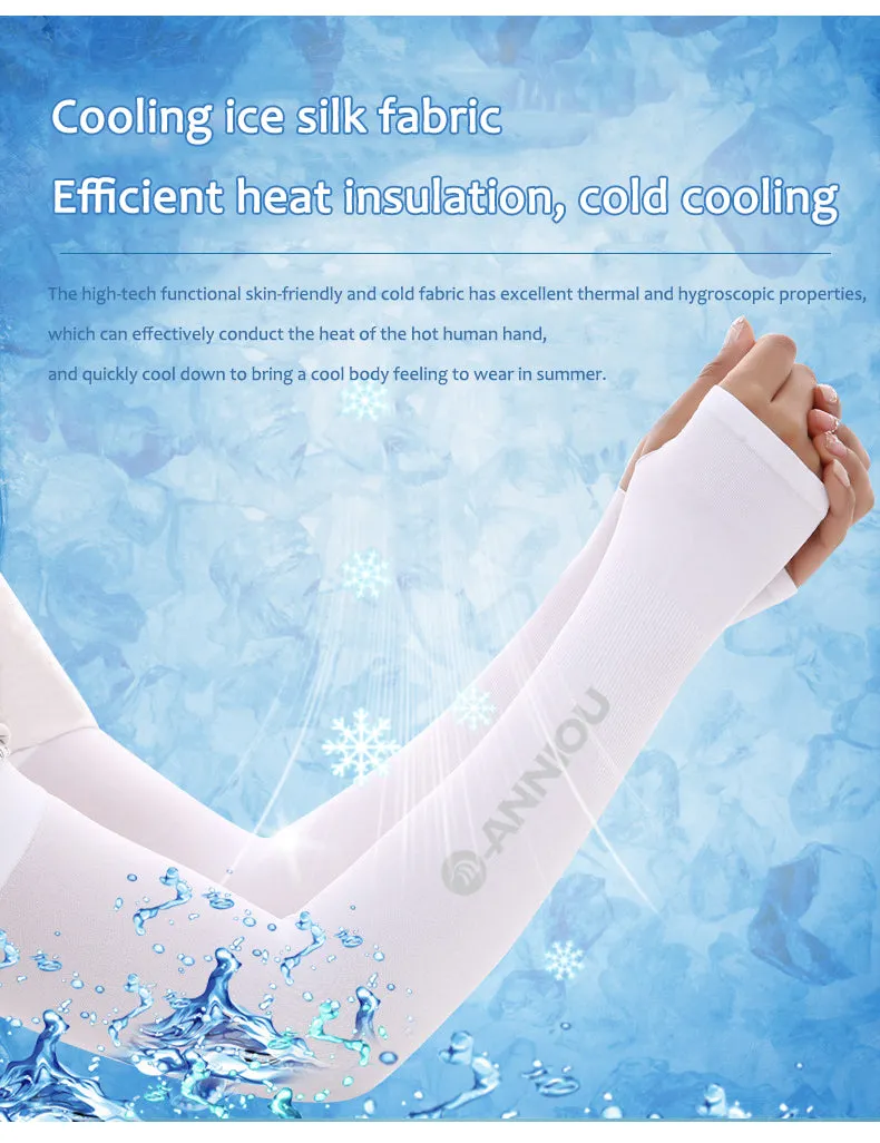 ANNIOU 1 Pair Women's UV Cooling Arm Sleeves