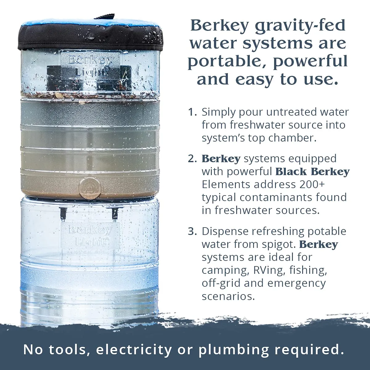 Berkey - 2 Authentic Black Berkey Elements (BB9-2) and 2 Berkey PF-2 Fluoride and Arsenic Reduction Elements