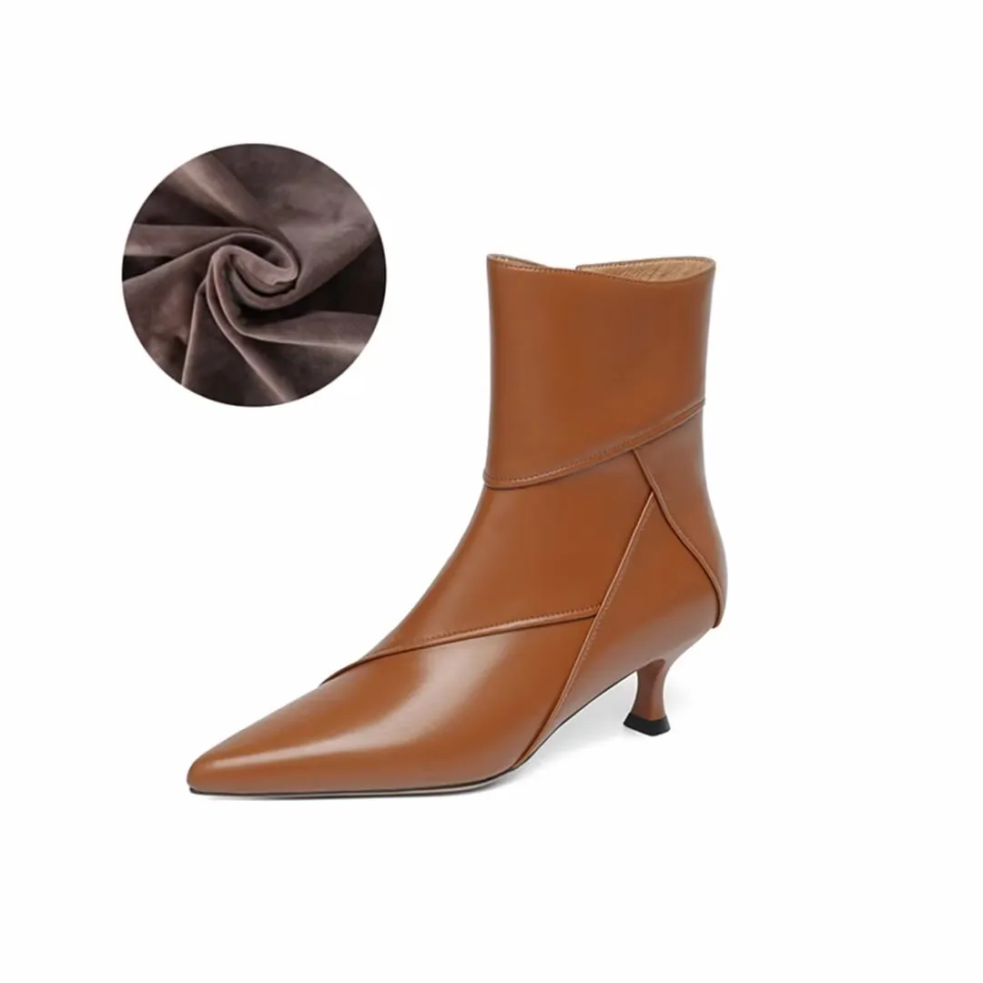 ChicLeather Elegance Pointed Toe Winter Boots