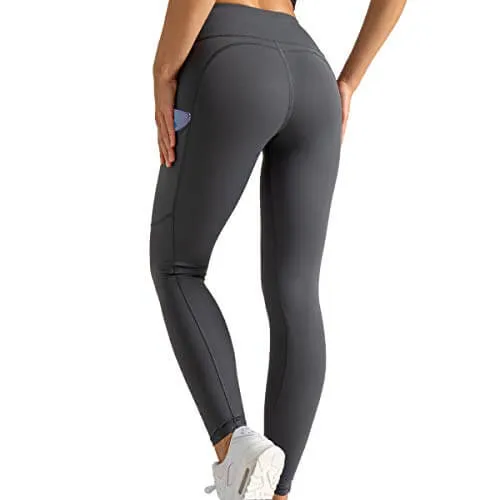 CJOY Women Yoga Leggings with Pockets High Waist Workout Leggings Tummy Control Stretch Leggings Yoga Pants