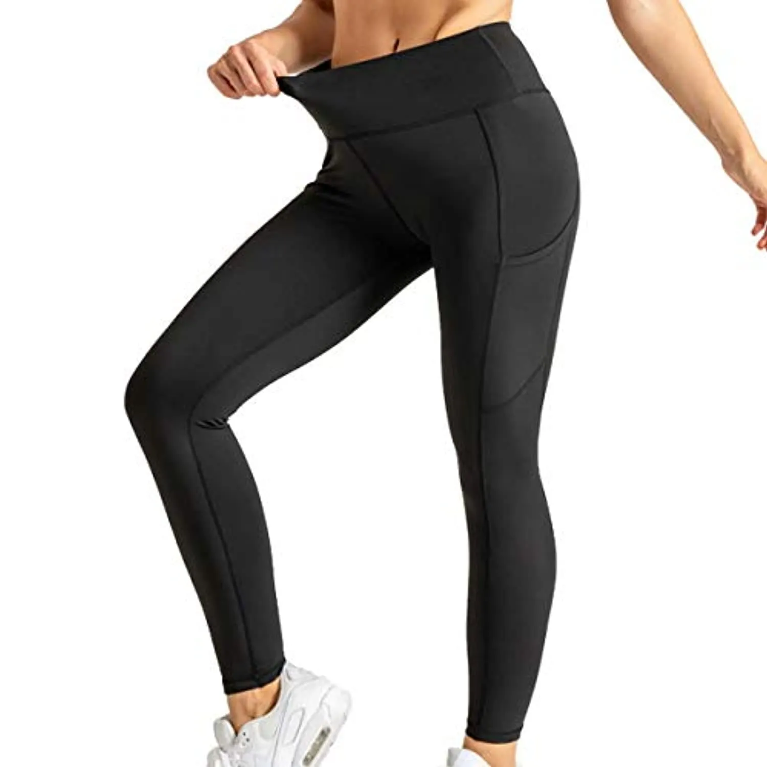 CJOY Women Yoga Leggings with Pockets High Waist Workout Leggings Tummy Control Stretch Leggings Yoga Pants