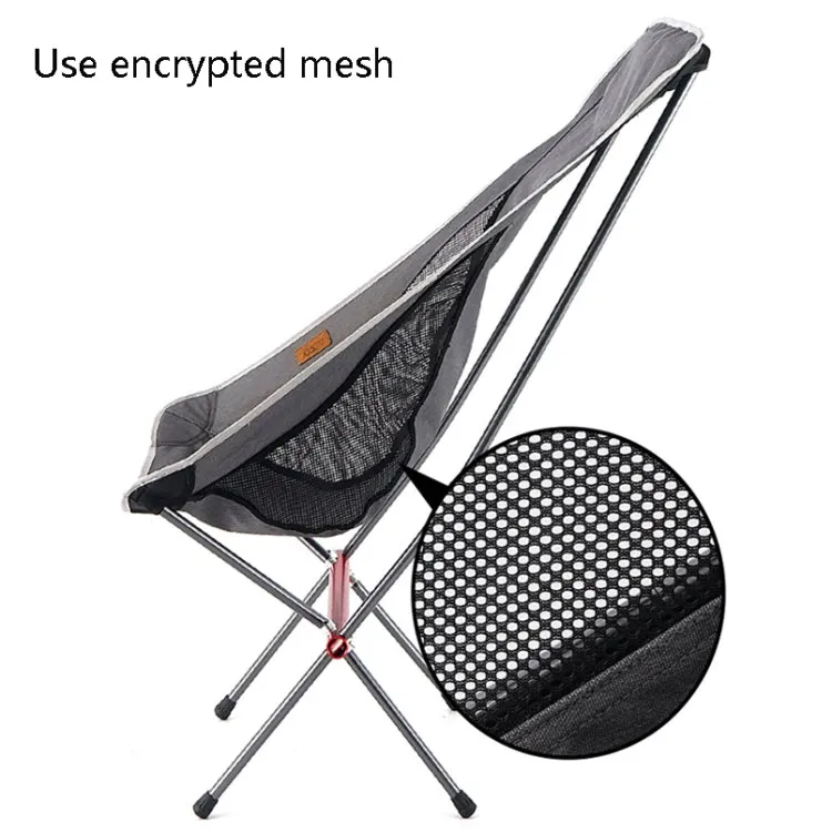 CLS Outdoor Folding Chair Heightening Portable Camping Fishing Chair(Black)