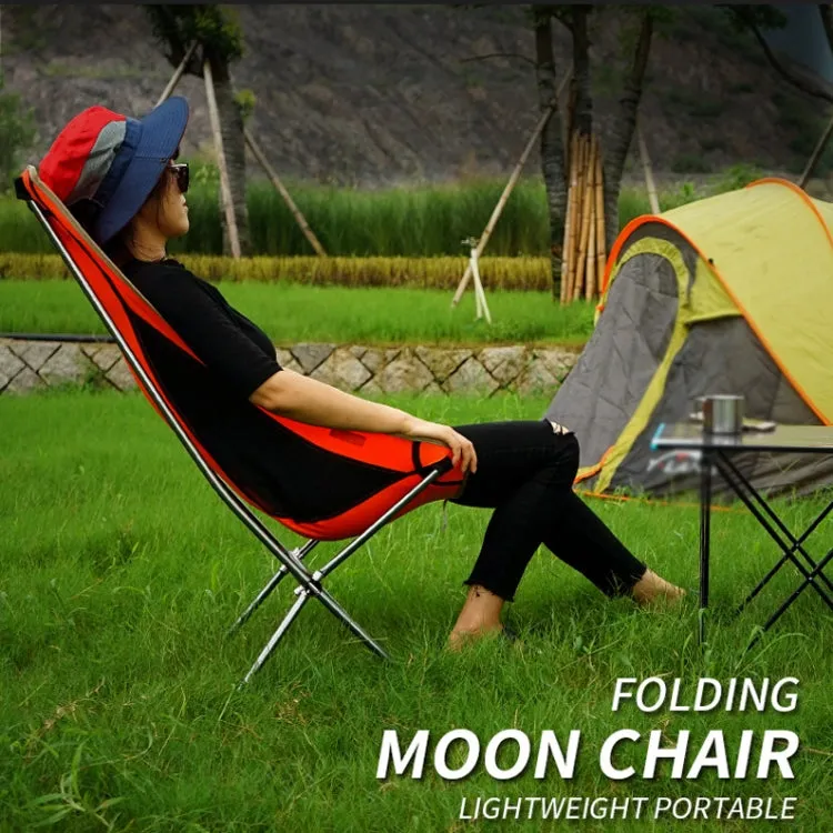 CLS Outdoor Folding Chair Heightening Portable Camping Fishing Chair(Black)