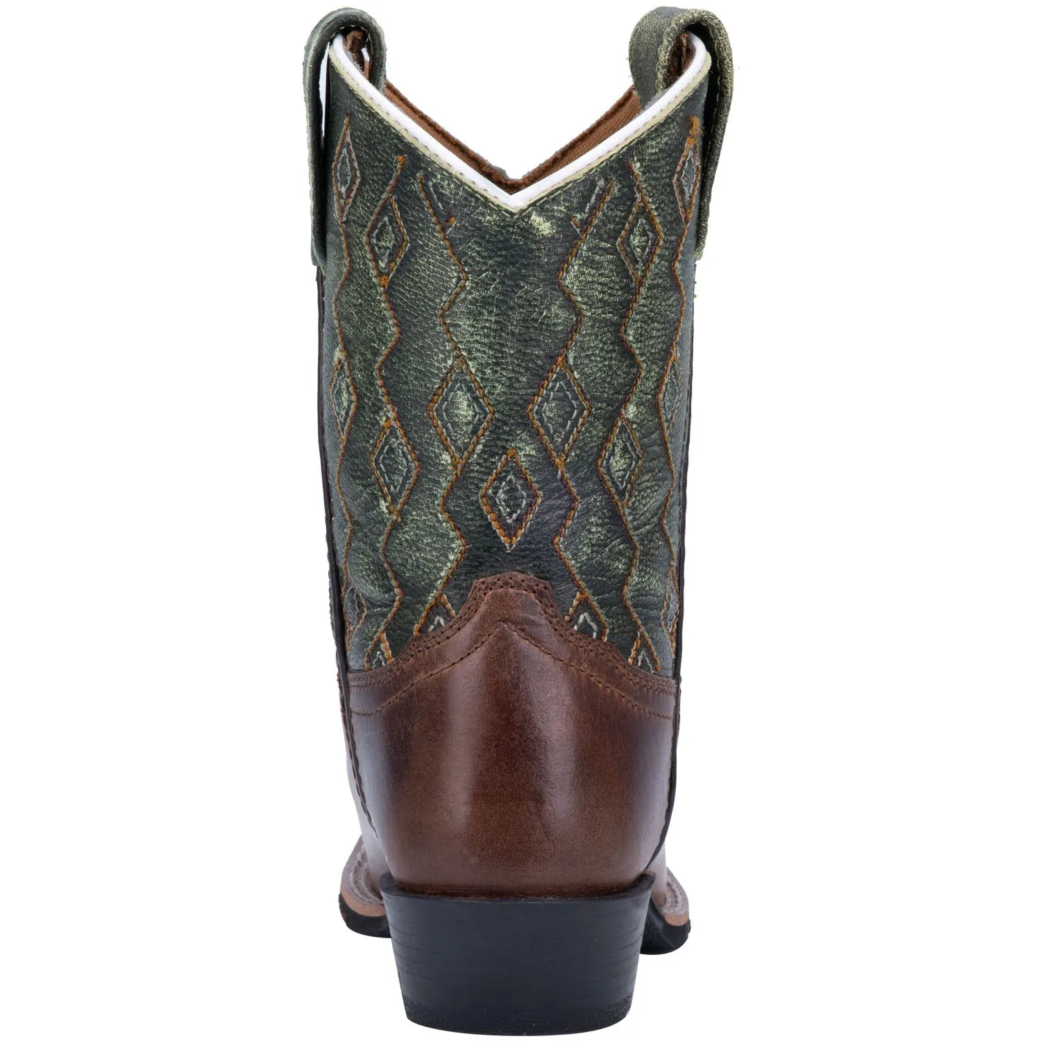 Dan Post Youth Boys Teddy Cowboy Boots Leather Rust/Green