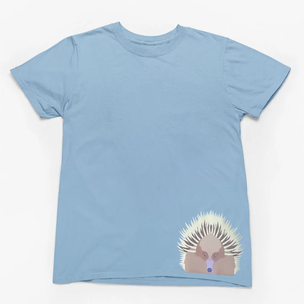 Echidna Face Hem Print Adults T-Shirt (Various Colours)