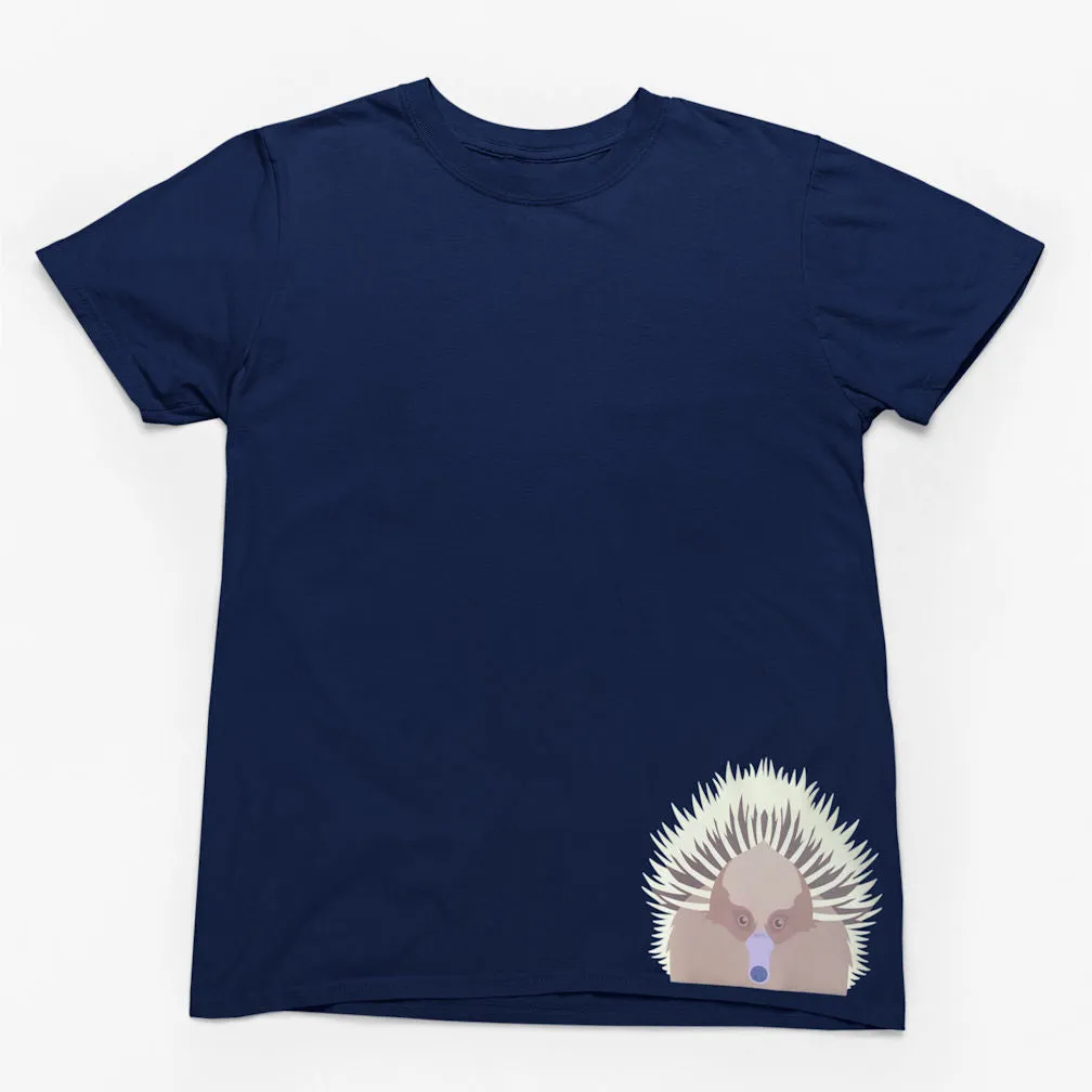 Echidna Face Hem Print Adults T-Shirt (Various Colours)