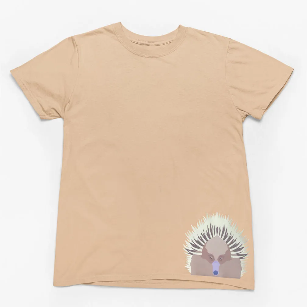 Echidna Face Hem Print Adults T-Shirt (Various Colours)