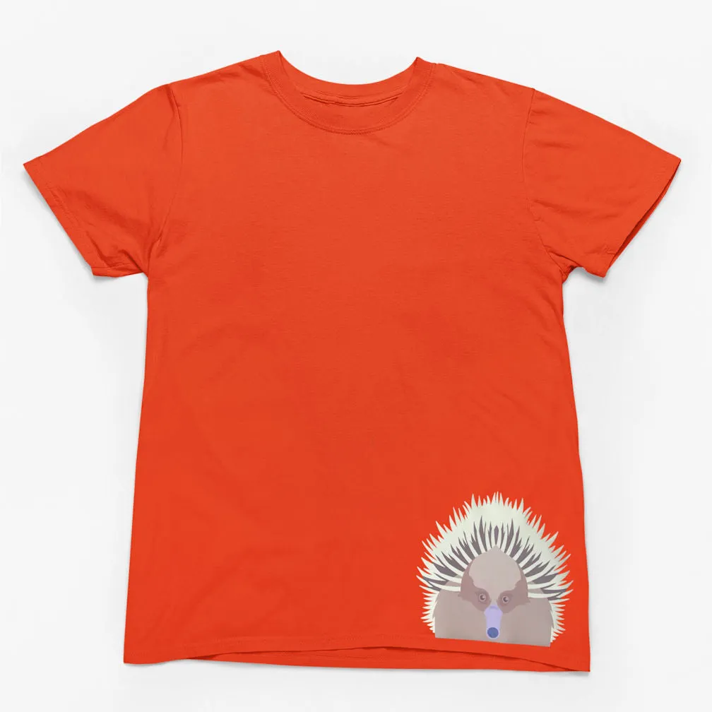 Echidna Face Hem Print Adults T-Shirt (Various Colours)