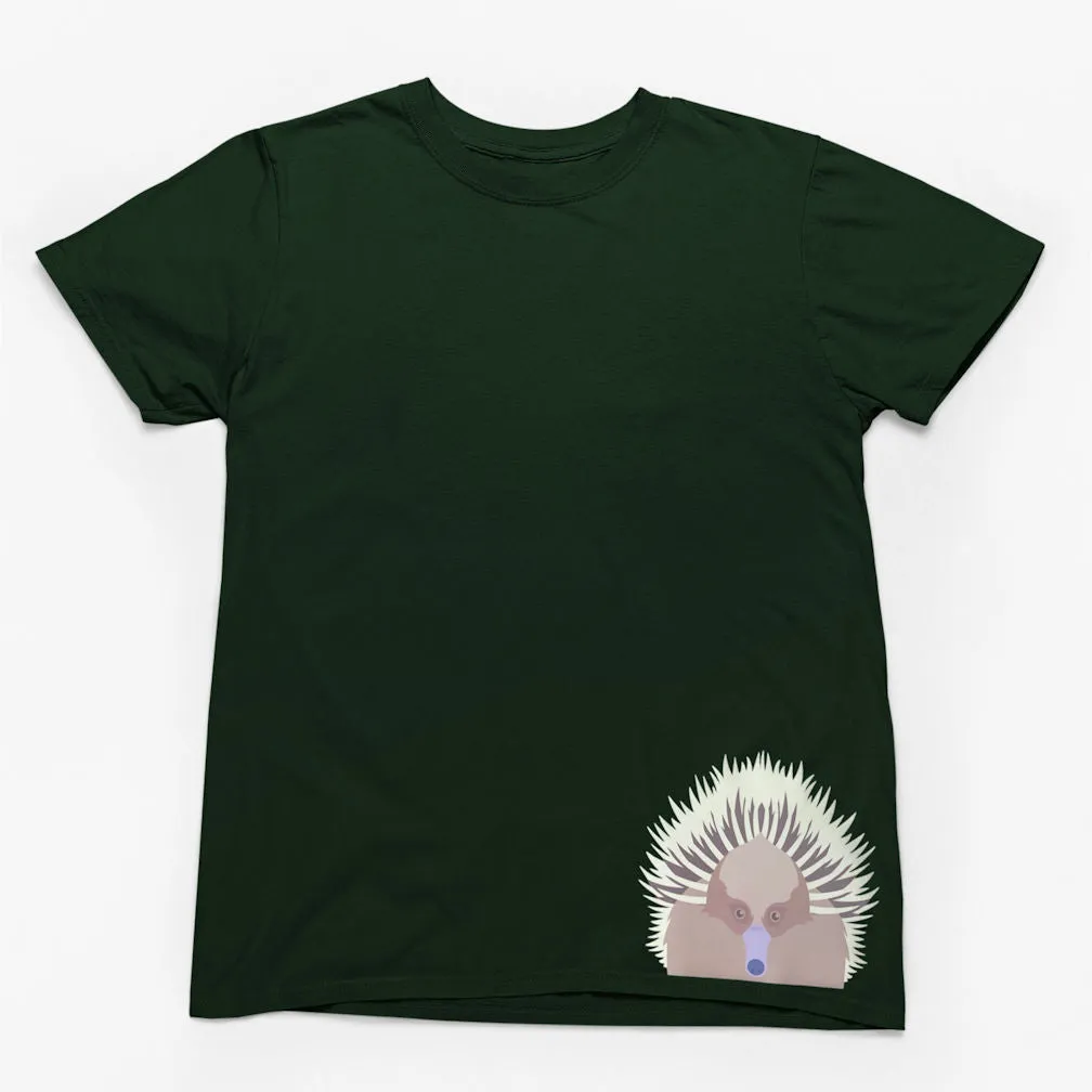 Echidna Face Hem Print Adults T-Shirt (Various Colours)