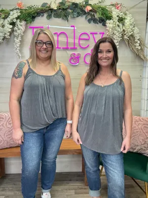 Front Pleat Slinky Tank