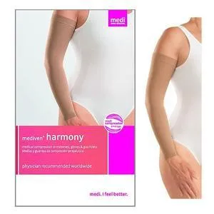 Harmony Arm Sleeve with Silicone Top Band, 20-30, Extra Wide, Caramel, Size 8