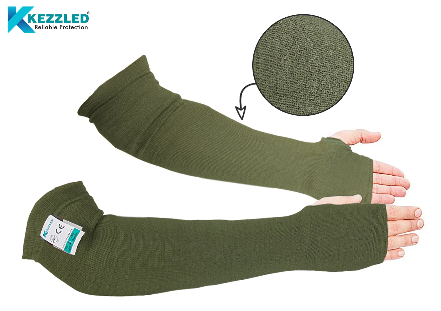 KEZZLED®-Protective Arm Sleeves, Arm Guards Thumb Hole Sage Green