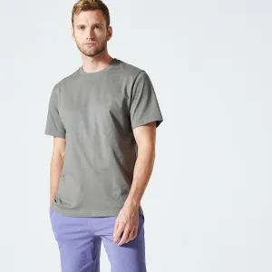 Men's T-shirt - 500 Essentials khaki DOMYOS, khaki brown