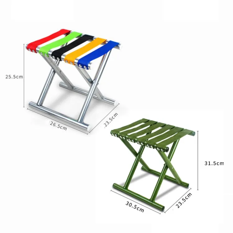 Metal Tube Outdoor Folding Chair Fishing Stool Camping Portable Stool Large (31.5cm)  Army Green Tube