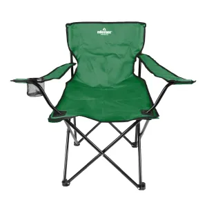 Milestone Camping 20389 Folding Camping Chair with Cup Holder & Storage Bag/Portable Travel Chair/Folds Flat to Store / H80 x W83 x D50cm / Green Colour