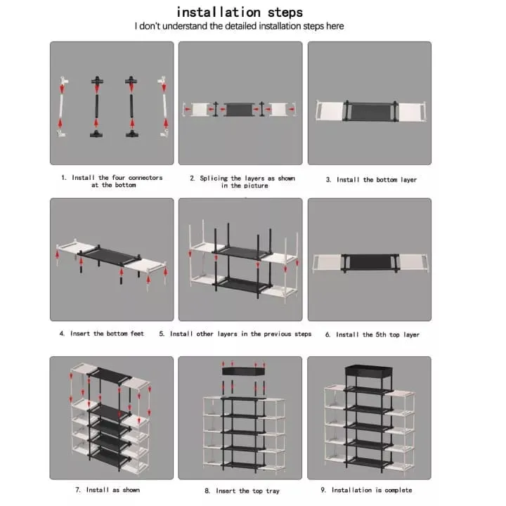 Organize Your Shoes in Style with our Multi Layer Shelf Shoes Rack Metal