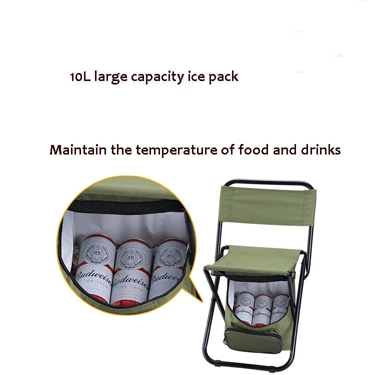 Outdoor Folding Chair with Storage Bag & Backrest & Heat Preservation Function