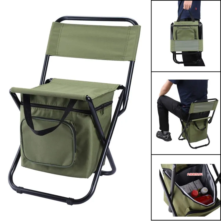 Outdoor Folding Chair with Storage Bag & Backrest & Heat Preservation Function