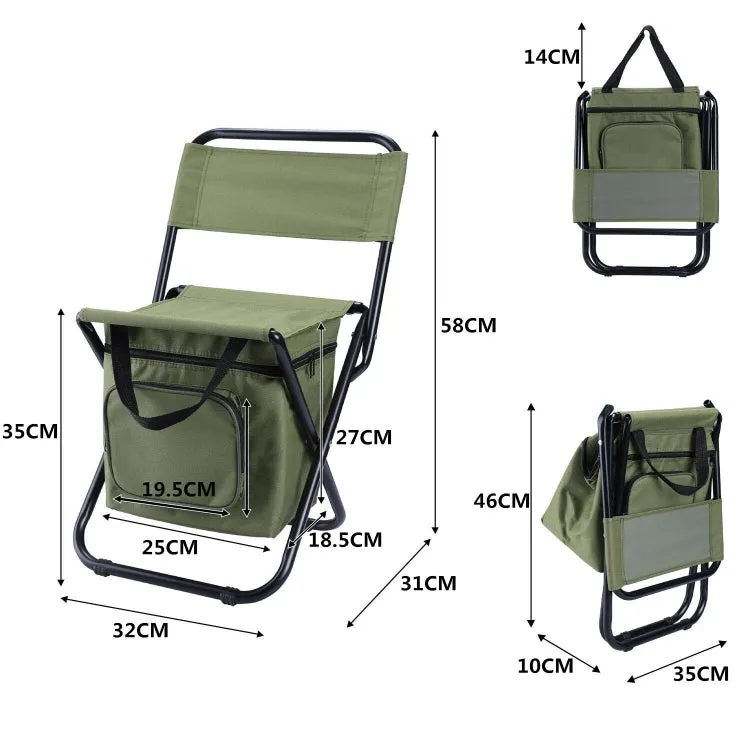 Outdoor Folding Chair with Storage Bag & Backrest & Heat Preservation Function