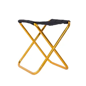 Outdoor Portable Camping Folding Chair 7075 Aluminum Alloy Fishing Barbecue Stool, Size: 24.5x22.5x27cm(Gold)