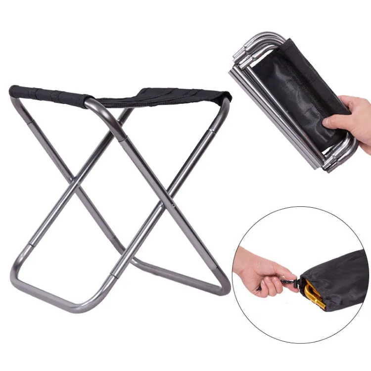 Outdoor Portable Camping Folding Chair 7075 Aluminum Alloy Fishing Barbecue Stool, Size: 24.5x22.5x27cm(Gold)