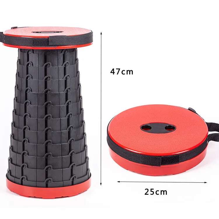 Outdoor Portable Folding Telescopic Plastic Stool Camping Fishing Garden Stool(Red)