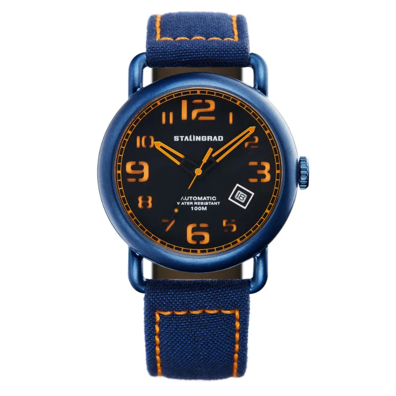 Rodim. Black/Orange Sandwich Dial. Blue Cordura Strap. SG-2800-03