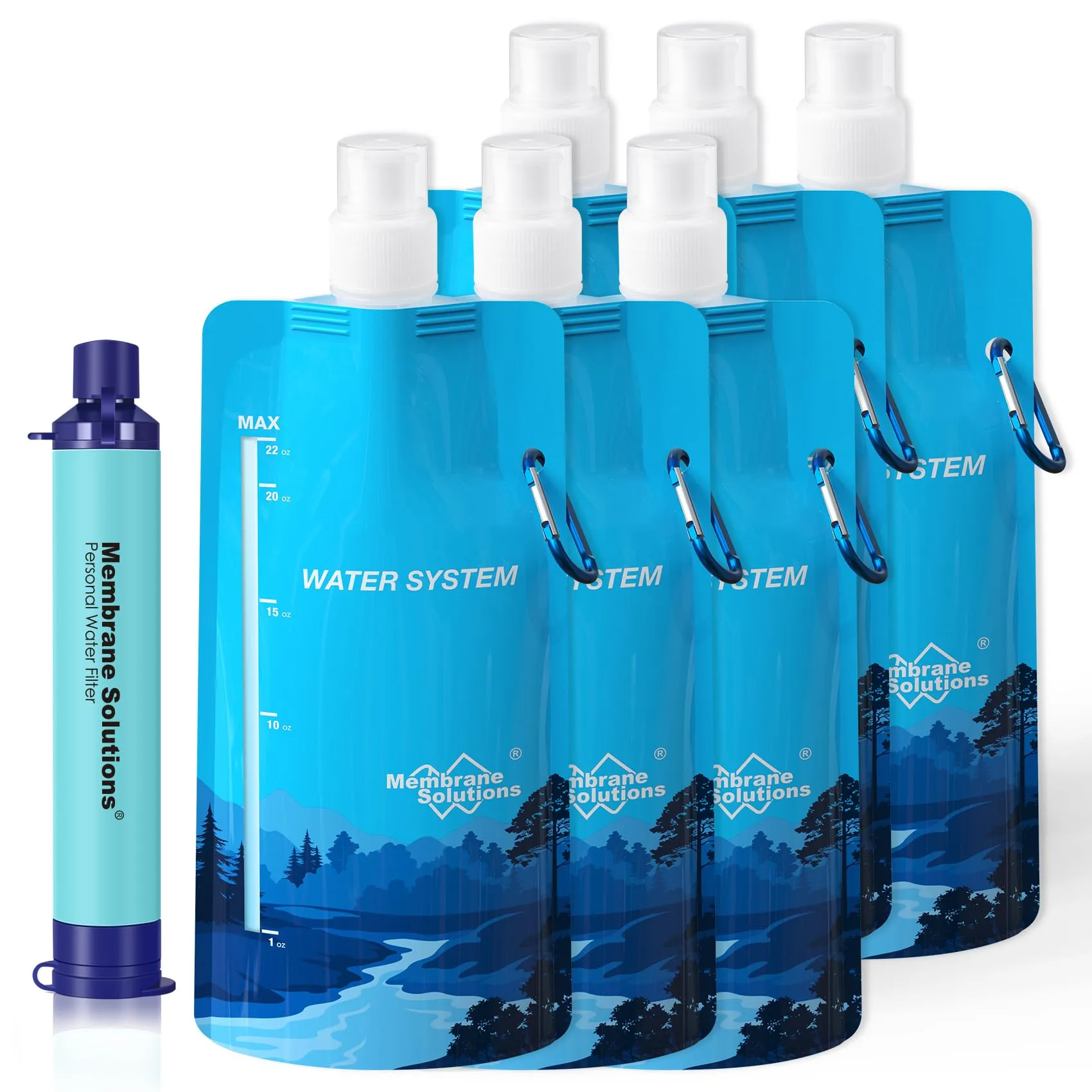 Squeeze Water Filtration Kit For Hiking Camping Travel