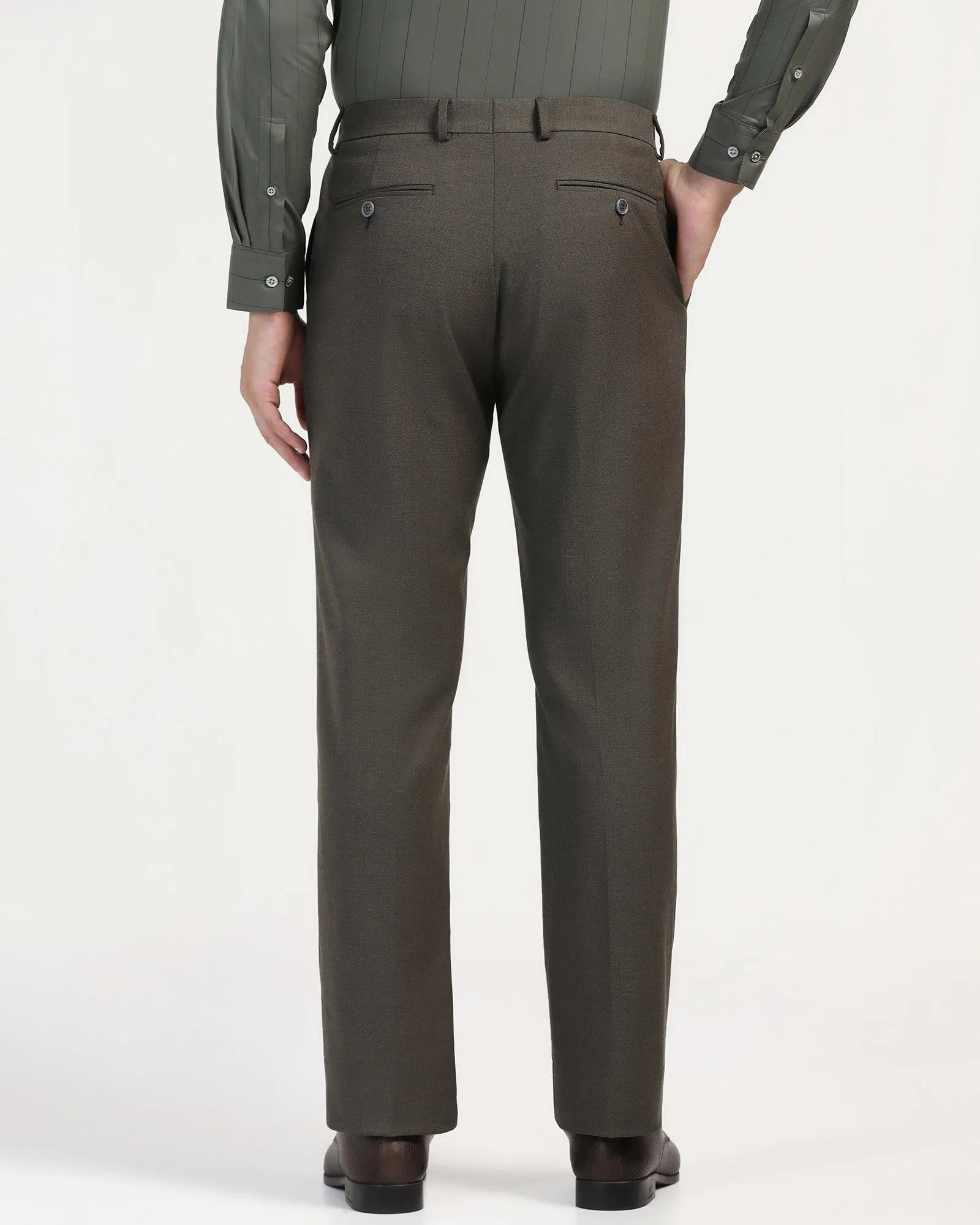 Straight B-90 Formal Charcoal Solid Trouser - Hurricane