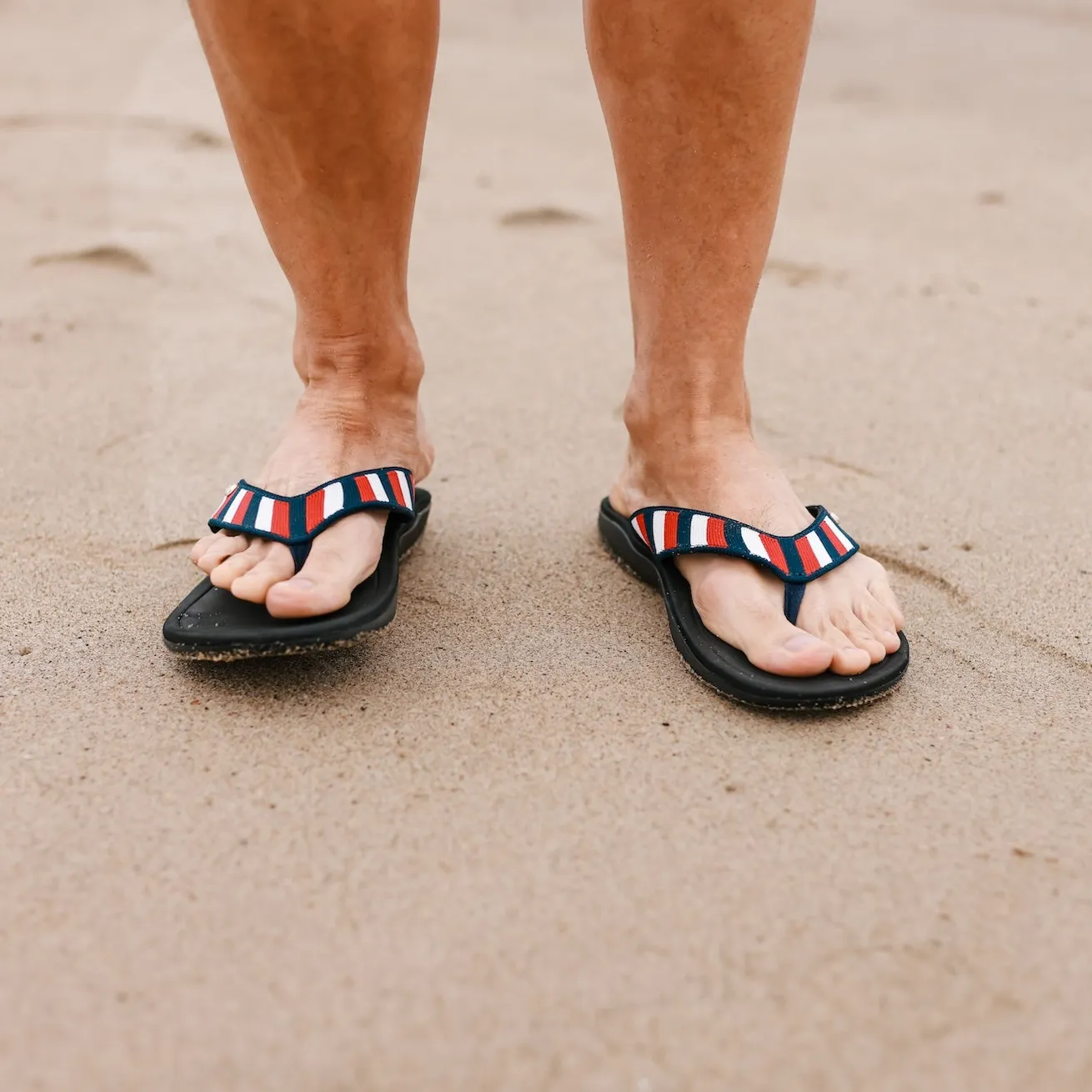 Tatum Sandal • Red, White, & Blue Knit