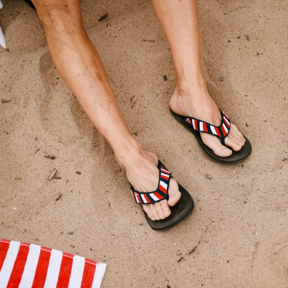 Tatum Sandal • Red, White, & Blue Knit