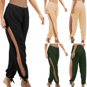 Trendy High Slit Yoga Pants