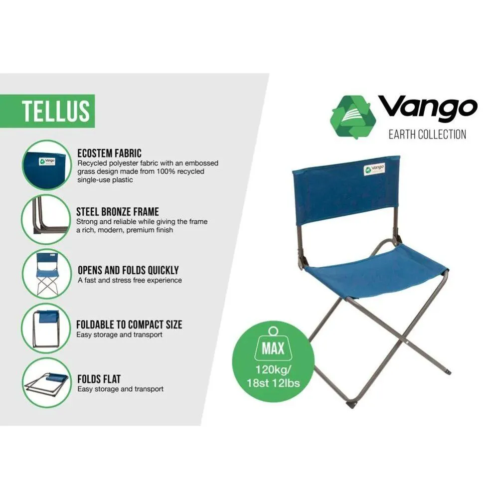 Vango Tellus Folding Camping Chair (Moroccan Blue)