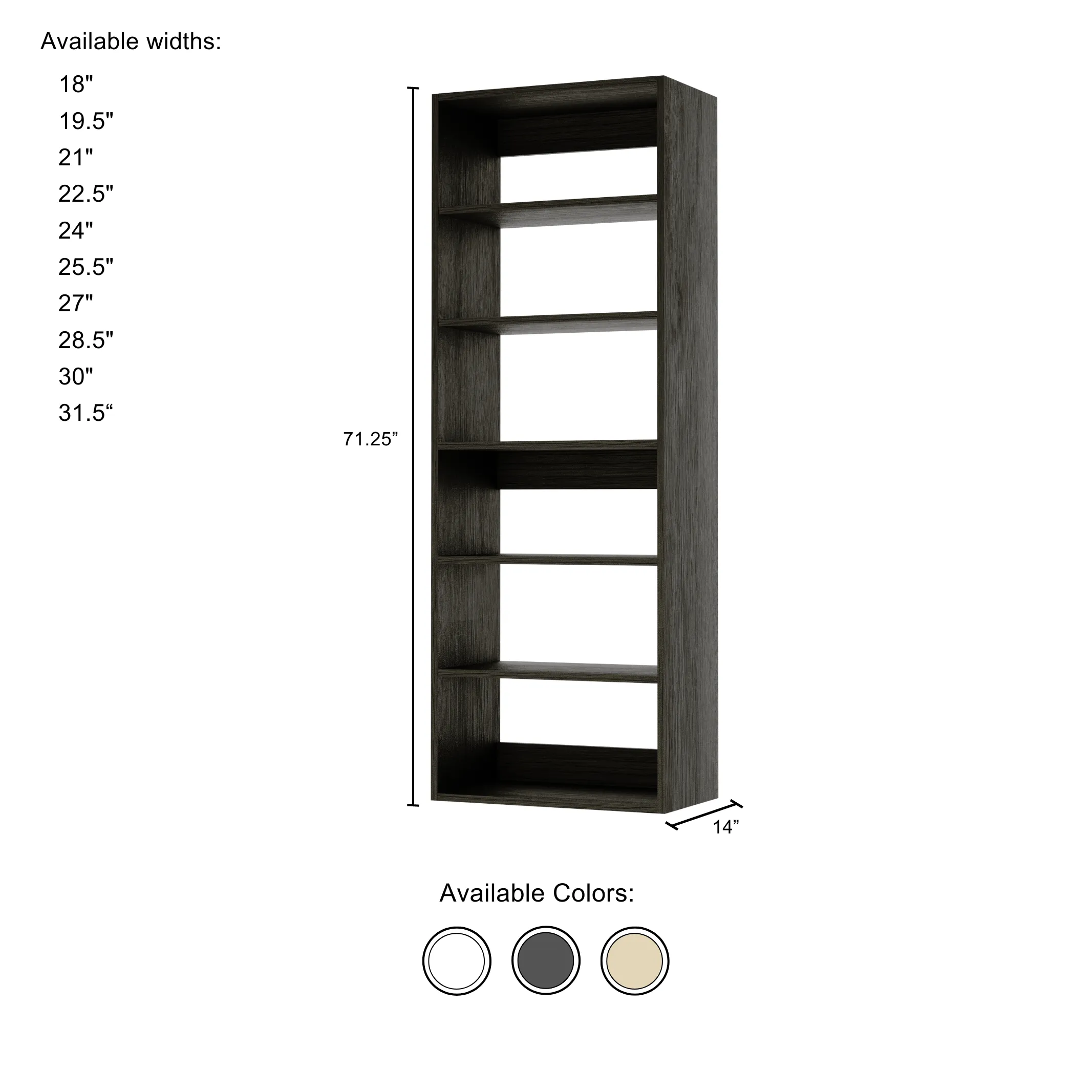 Vista Shelf Closet Tower