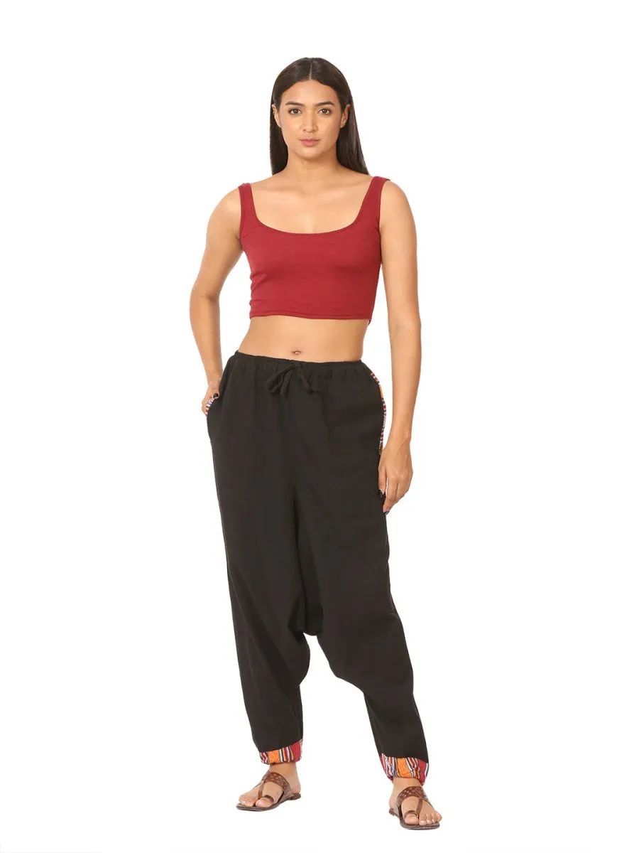 Women's Designer Harem Pants | Black | Fits Waist Size 28" to 36"