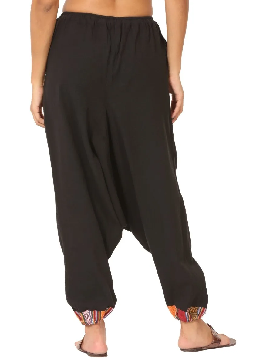 Women's Designer Harem Pants | Black | Fits Waist Size 28" to 36"