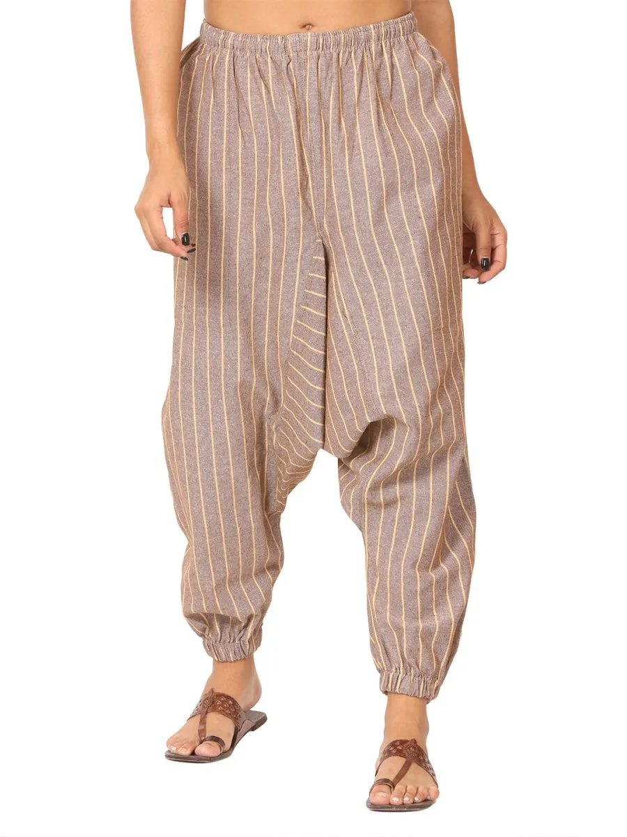 Women's Harem Pant | Brown Stripes | Fits Waist Size 28" to 36"